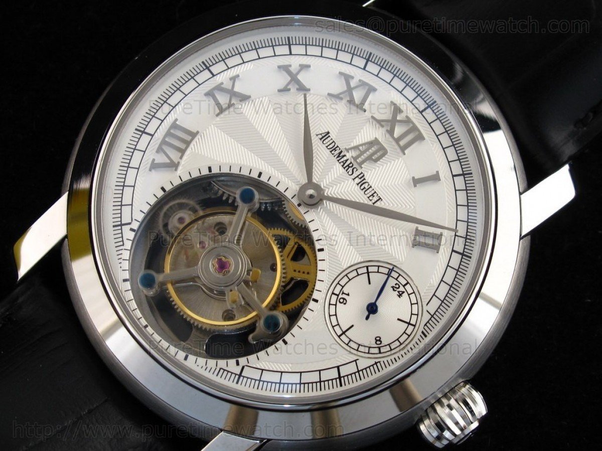 Jules Audemars Tourbillon GMT SS White Dial