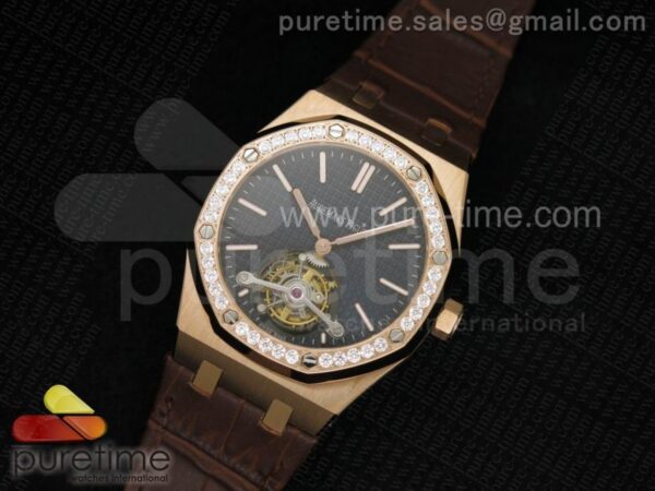 Royal Oak 41mm Tourbillon RG Blue Dial Diamonds - Image 2