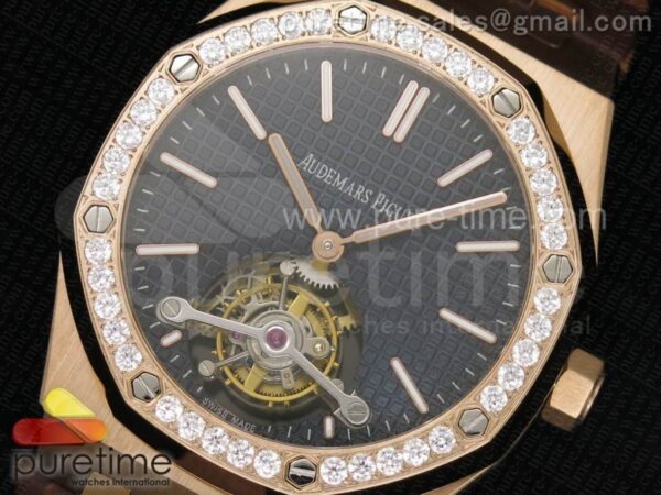 Royal Oak 41mm Tourbillon RG Blue Dial Diamonds