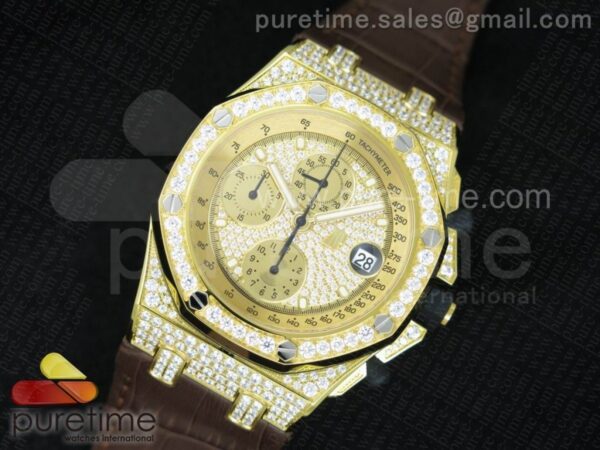Royal Oak Offshore YG Full Paved Diamonds - Image 2