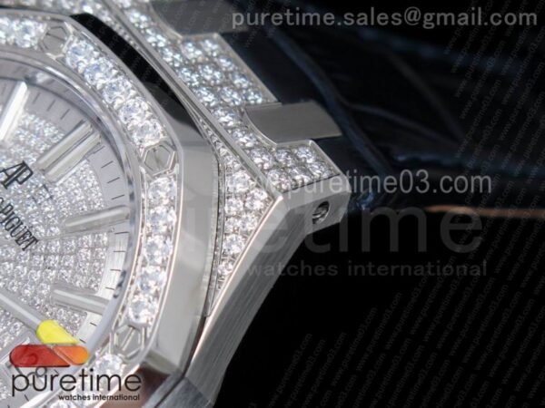 Royal Oak 37mm 15452 SS Full Paved Diamonds - Image 7