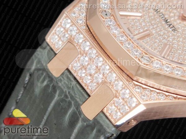 Royal Oak 37mm 15452 RG Full Paved Diamonds - Image 7