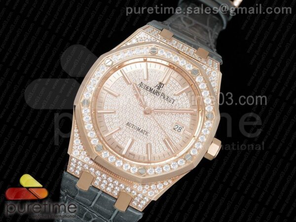 Royal Oak 41mm 15402 RG Full Paved Diamonds - Image 2