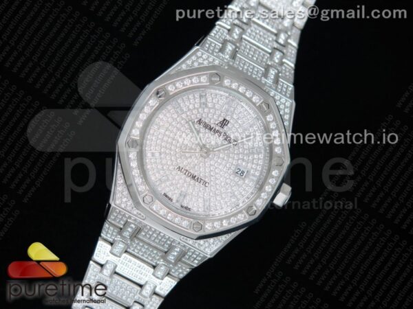 Royal Oak 37mm 15402 SS Full Paved Diamonds - Image 2