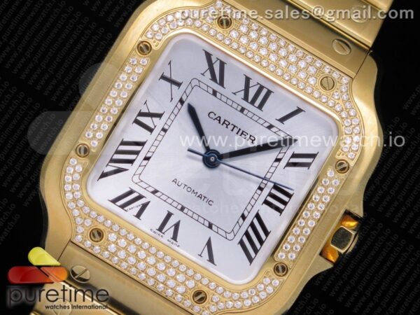 Santos de Cartier 35mm YG Diamonds Bezel BVF - Image 2
