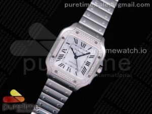 Santos de Cartier 35mm SS Diamonds Bezel BVF
