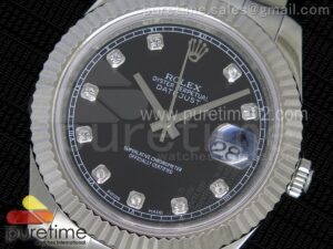 DateJust II SS Fluted Bezel Black