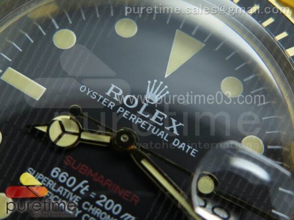 Vintage Submariner YG SS Black Dial Red - Image 8