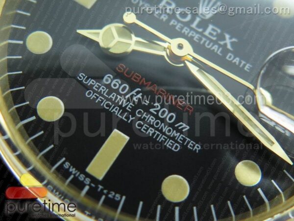 Vintage Submariner YG SS Black Dial Red - Image 7
