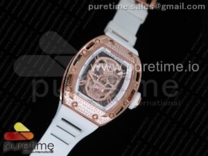 RM052 Polished RG Full Paved Diamonds Skull