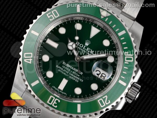 Submariner 116610 LV Green Ceramic ZZF 904L 1:1 Best Edition on SS Bracelet SA3135 V3 - Image 4