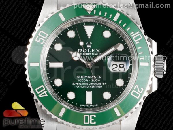 Submariner 116610 LV Green Ceramic ZZF 904L 1:1 Best Edition on SS Bracelet SA3135 V3 - Image 3