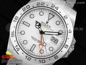 Explorer II 42mm 216570 White 904L SS GMF 1:1 Best Edition White Dial on Bracelet A3186 CHS V2