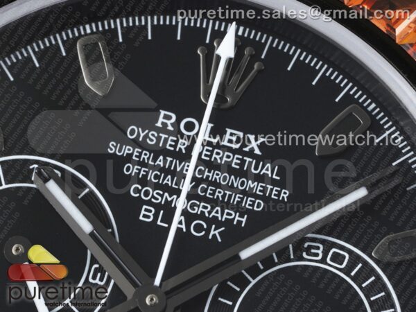 Daytona All Black PVD TWF Best Edition Rainbow Diamonds Bezel Black Dial on PVD Bracelet SA4130 - Image 3