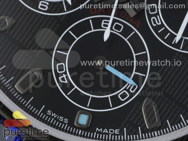 Daytona All Black PVD TWF Best Edition Rainbow Diamonds Bezel Black Dial on PVD Bracelet SA4130 - Image 4