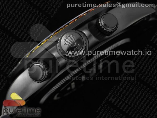Daytona All Black PVD TWF Best Edition Rainbow Diamonds Bezel Black Dial on PVD Bracelet SA4130 - Image 7