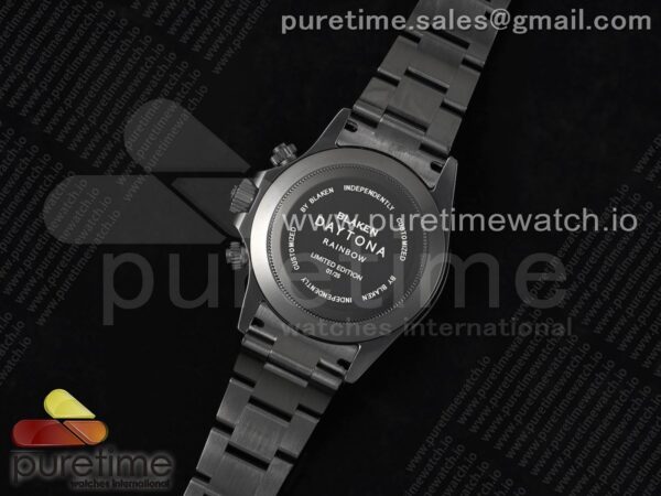 Daytona All Black PVD TWF Best Edition Rainbow Diamonds Bezel Black Dial on PVD Bracelet SA4130 - Image 9