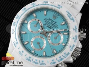 Daytona AET White Ceramic Case and Bracelet Tiffany Blue Dial SA4130