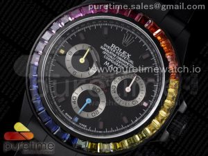 Rolex Daytona Rainbow Black 'MAD' PVD TWF Best Edition on PVD Bracelet A7750