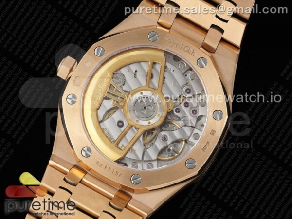 Royal Oak 41mm 15500 RG APSF 1:1 Best Edition Black Textured Dial on RG Bracelet A4302 Super Clone - Image 17