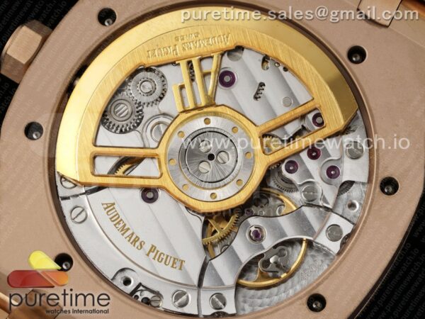 Royal Oak 41mm 15500 RG APSF 1:1 Best Edition Black Textured Dial on RG Bracelet A4302 Super Clone - Image 15