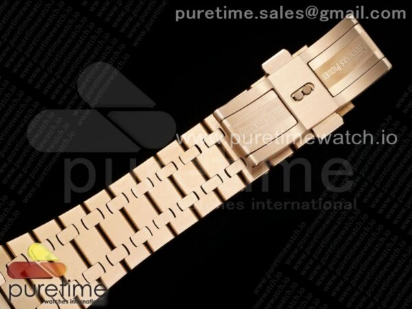Royal Oak 41mm 15500 RG APSF 1:1 Best Edition Black Textured Dial on RG Bracelet A4302 Super Clone - Image 12