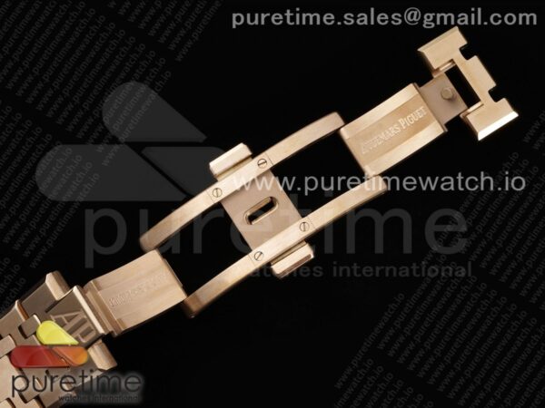 Royal Oak 41mm 15500 RG APSF 1:1 Best Edition Black Textured Dial on RG Bracelet A4302 Super Clone - Image 13
