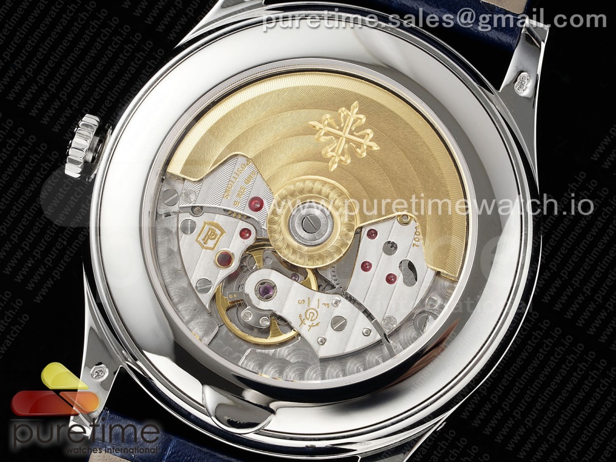 Annual Calendar Moonphase 5396 SS ZF 1:1 Best Edition White/Blue Dial on Blue Leather Strap A324 - Image 19