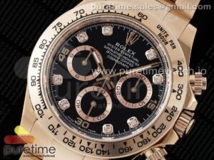 Daytona 116505 BTF 1:1 Best Edition Black Diamonds Dial on RG Bracelet SA4130