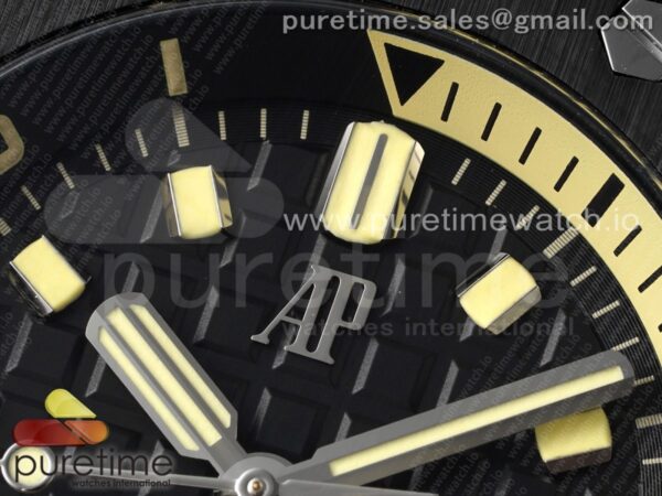Royal Oak Offshore Diver 15720 SS APSF 1:1 Best Edition Black Dial Ceramic Bezel on Black Rubber Strap A4308 Super Clone - Image 6