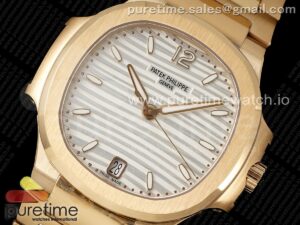 Nautilus 7118 Ladies RG PPF 1:1 Best Edition White Dial on RG Bracelet 324CS