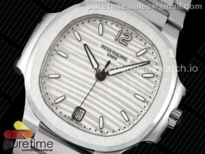 Nautilus 7118 Ladies SS PPF 1:1 Best Edition White Dial on SS Bracelet 324CS
