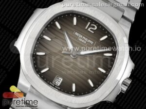 Nautilus 7118 Ladies SS PPF 1:1 Best Edition Brown Dial on SS Bracelet 324CS