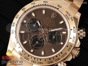 Daytona 116505 RG OMF Best Edition Brown/Black Dial on RG Bracelet A7750 (Slim Movement)