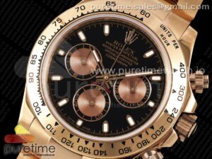 Daytona 116505 RG OMF Best Edition Black/RG Dial on RG Bracelet A7750 (Slim Movement)