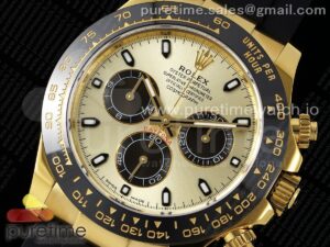 Daytona 116518 APSF 1:1 Best Edition YG/Black Dial on Oysterflex Rubber Strap SH4130