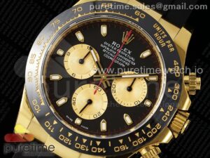 Daytona 116518 APSF 1:1 Best Edition Black/YG Dial on Oysterflex Rubber Strap SH4130