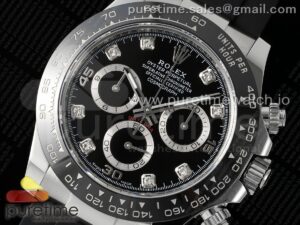 Daytona 116519 APSF 1:1 Best Edition Black Diamonds Dial on Oysterflex Rubber Strap SH4130