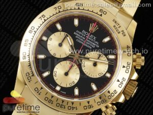 Daytona 116508 QF 1:1 Best Edition Black/YG Dial on YG Bracelet SH4130 V3 (Gain Weight)
