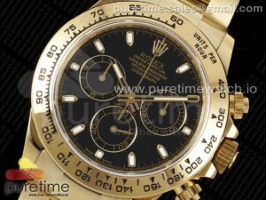 Daytona 116508 QF 1:1 Best Edition Black Dial on YG Bracelet SH4130 V3 (Gain Weight)