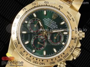 Daytona 116508 YG OMF Best Edition Green Dial on YG Bracelet A7750 (Slim Movement)