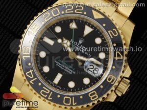 GMT Master II 116718 LN KF 1:1 Best Edition YG Wrapped Black Dial on YG Bracelet VR3186 CHS