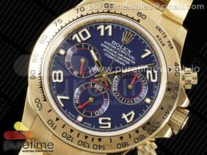 Daytona 116508 YG OMF Best Edition Blue Dial on YG Bracelet A7750 (Slim Movement)