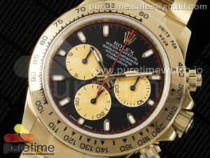Daytona 116508 YG OMF Best Edition Black/YG Dial on YG Bracelet A7750 (Slim Movement)