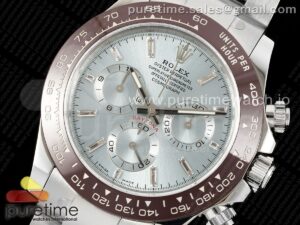 Daytona 116506 Brown Ceramic KING 1:1 Best Edition Ice Blue Crystal Dial on SS Bracelet SH4130