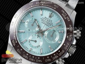 Daytona 116506 QF 1:1 Best Edition Ice Blue Dial Crystal Markers on SS Bracelet SH4130 V3 (Gain Weight)