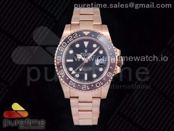 GMT-Master II Rootbeer 126715 CHNR Black/Brown Ceramic Clean Factory Best Edition Wrapped RG Gold Case and Bracelet A2836 - Image 3
