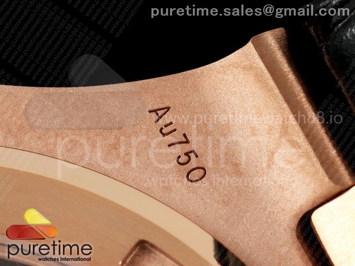 Nautilus 5711 RG DDF 1:1 Best Edition Gray Dial on Black Leather Strap DD324 Super Clone (Weighted) - Image 8