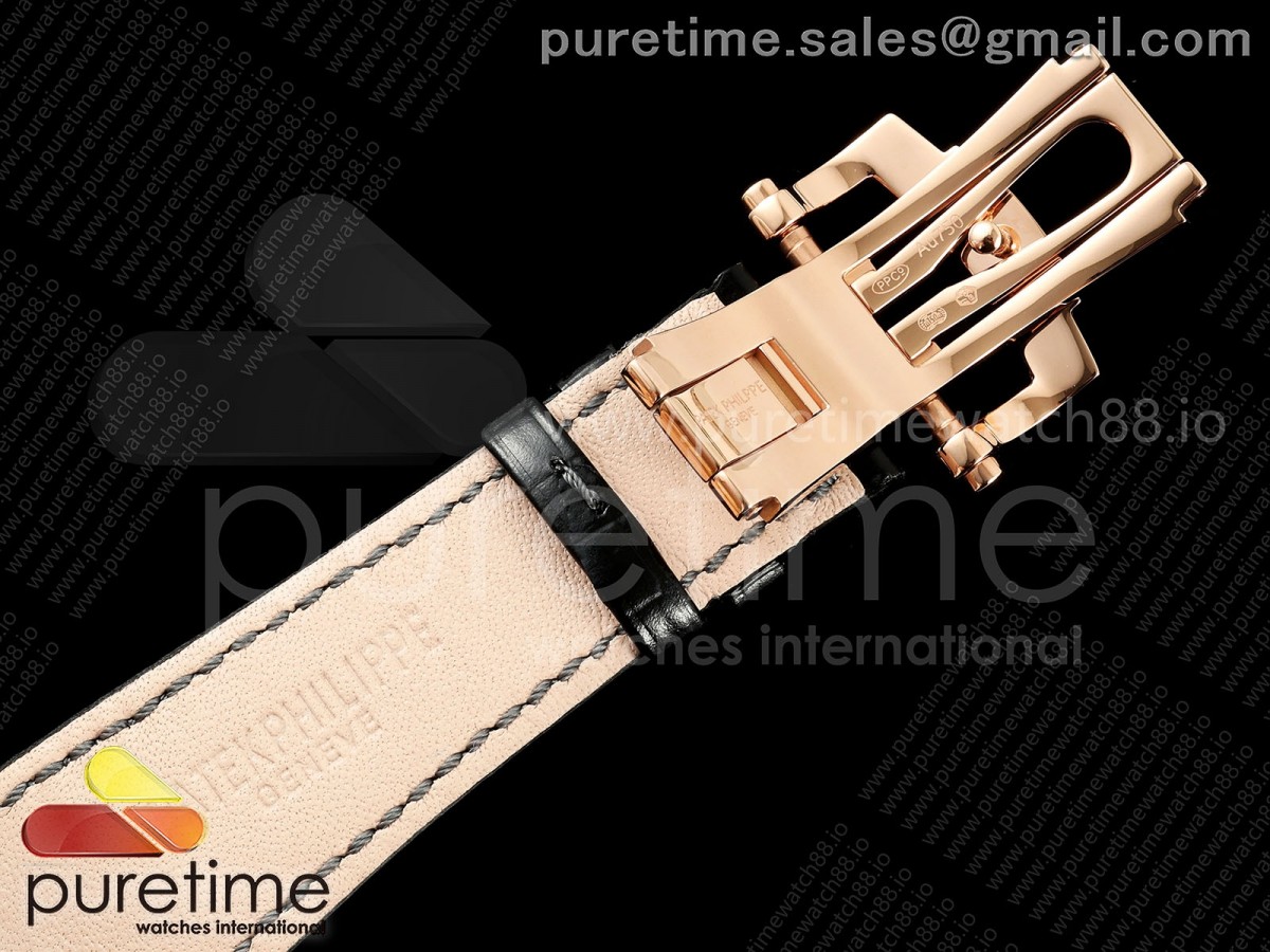 Nautilus 5711 RG DDF 1:1 Best Edition Gray Dial on Black Leather Strap DD324 Super Clone (Weighted) - Image 14