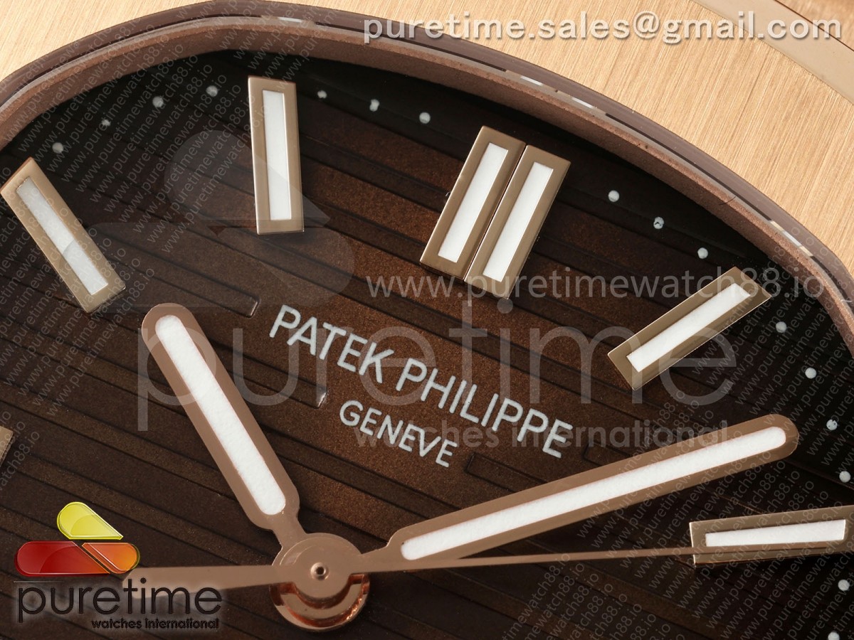 Nautilus 5711 RG DDF 1:1 Best Edition Gray Dial on Brown Leather Strap DD330 Super Clone (Weighted) - Image 4